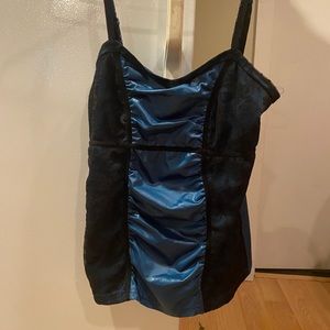 Silk & lace tank top